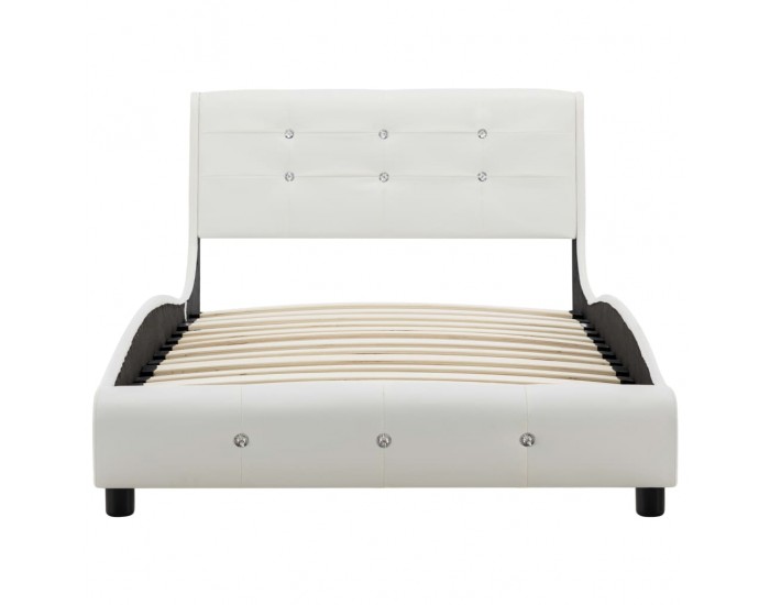 Sonata Рамка за легло, бяла, изкуствена кожа, 90x200 cм -