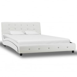 Sonata Рамка за легло, бяла, изкуствена кожа, 120x200 cм - Тапицирани легла