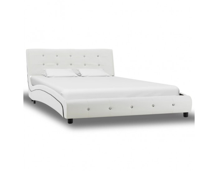 Sonata Рамка за легло, бяла, изкуствена кожа, 120x200 cм -