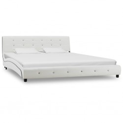 Sonata Рамка за легло, бяла, изкуствена кожа, 160x200 cм - Тапицирани легла