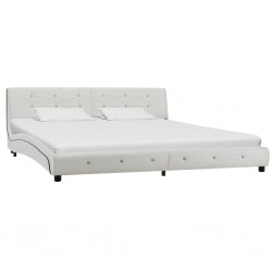 Sonata Рамка за легло, бяла, изкуствена кожа, 180x200 cм - Тапицирани легла