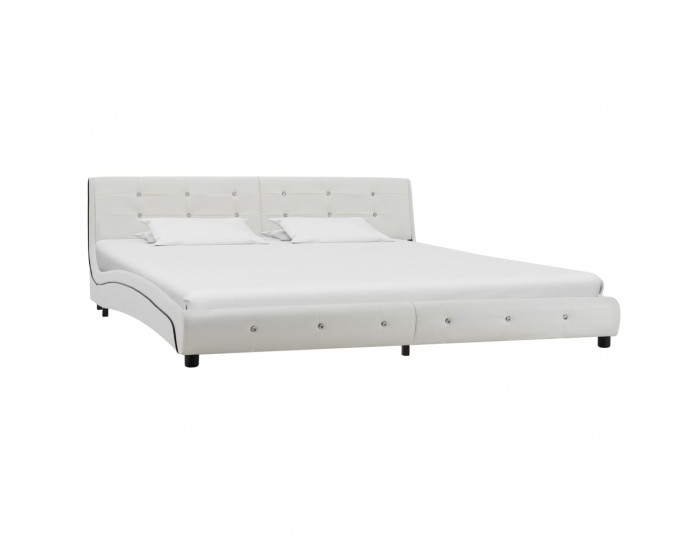 Sonata Рамка за легло, бяла, изкуствена кожа, 180x200 cм -