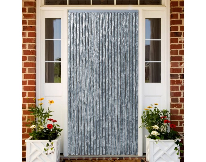 Sonata Завеса против насекоми, бяло и сиво, 100x220 см, шенил -