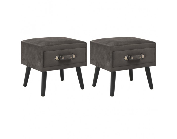 Sonata H Нощни шкафчета, 2 бр, сиви, 40x35x40 см, кадифе
