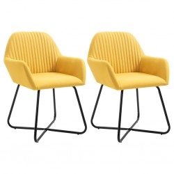 Sonata Трапезни столове, 2 бр, жълти, плат - Трапезни столове