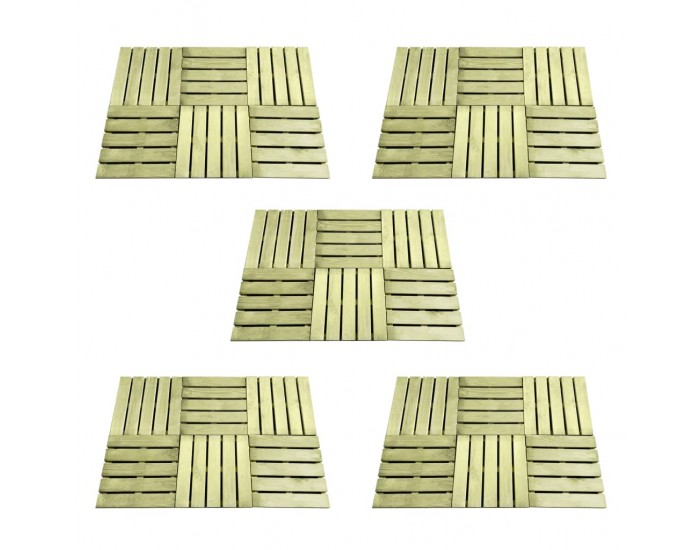 Sonata 30 бр декинг дъски, 50x50 см, FSC дървесина, зелени -