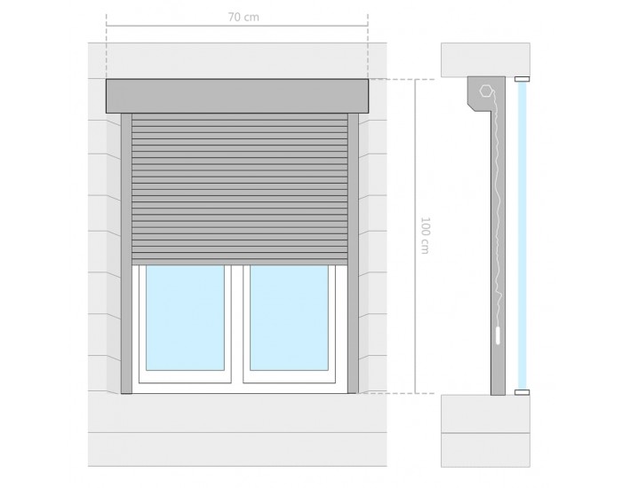 Sonata Външна ролетна щора, алуминий, 70x100 см, бяла -