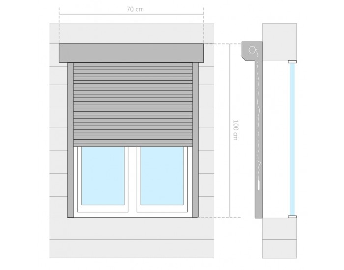 Sonata Външна ролетна щора, алуминий, 70x100 см, бяла -