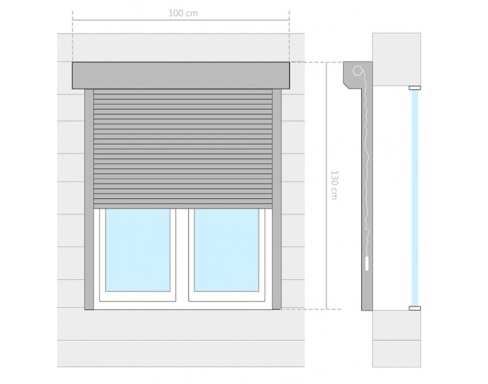 Sonata Външна ролетна щора, алуминий, 100x130 см, бяла -