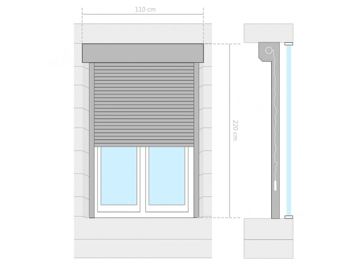 Sonata Външна ролетна щора, алуминий, 110x220 см, бяла -