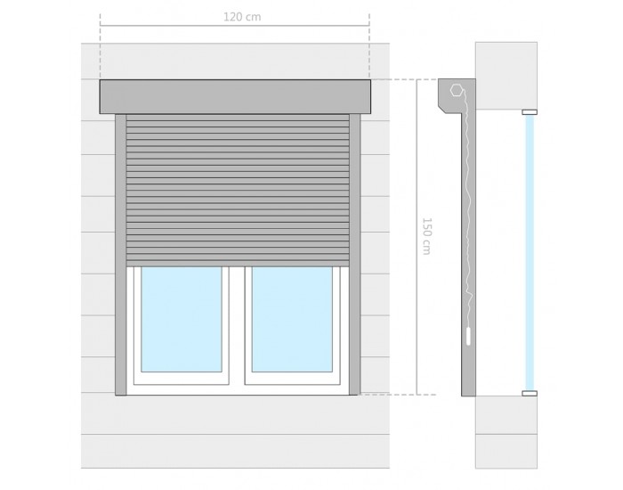 Sonata Външна ролетна щора, алуминий, 120x150 см, бяла -