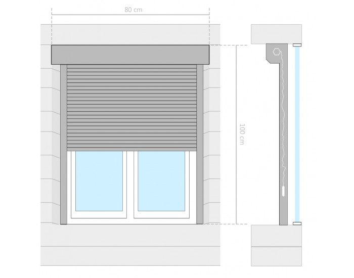 Sonata Външна ролетна щора, алуминий, 80x100 см, антрацит -