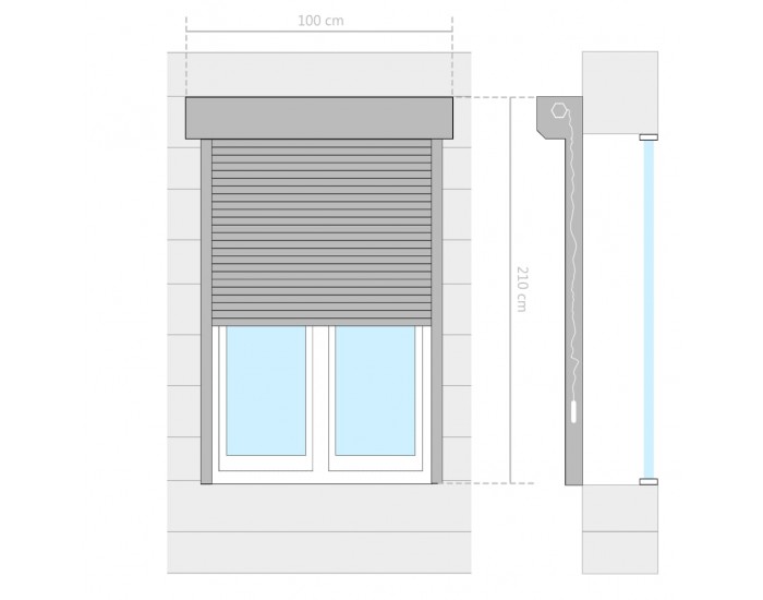 Sonata Външна ролетна щора, алуминий, 100x210 см, антрацит -
