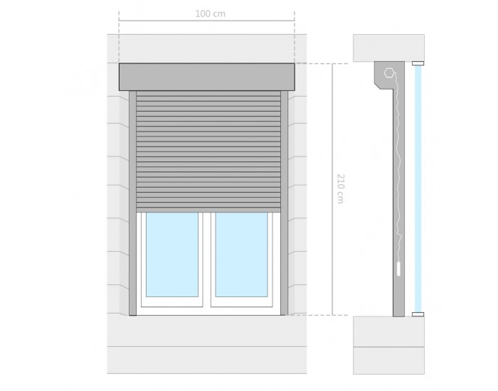 Sonata Външна ролетна щора, алуминий, 100x210 см, антрацит -