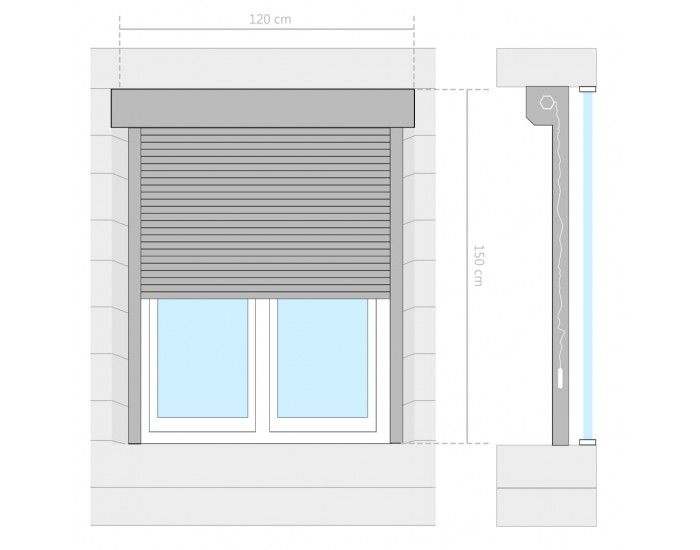 Sonata Външна ролетна щора, алуминий, 120x150 см, антрацит -