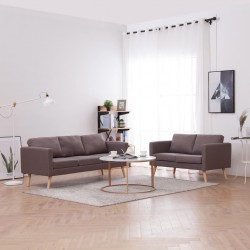 Sonata Комплект дивани, 2 части, текстил, таупе - Мека мебел