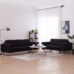 Sonata Комплект дивани, 2 части, текстил, черен - Мека мебел