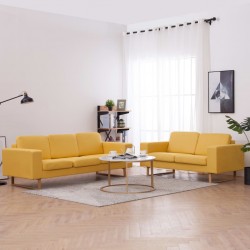 Sonata Комплект дивани, 2 части, текстил, жълт - Мека мебел