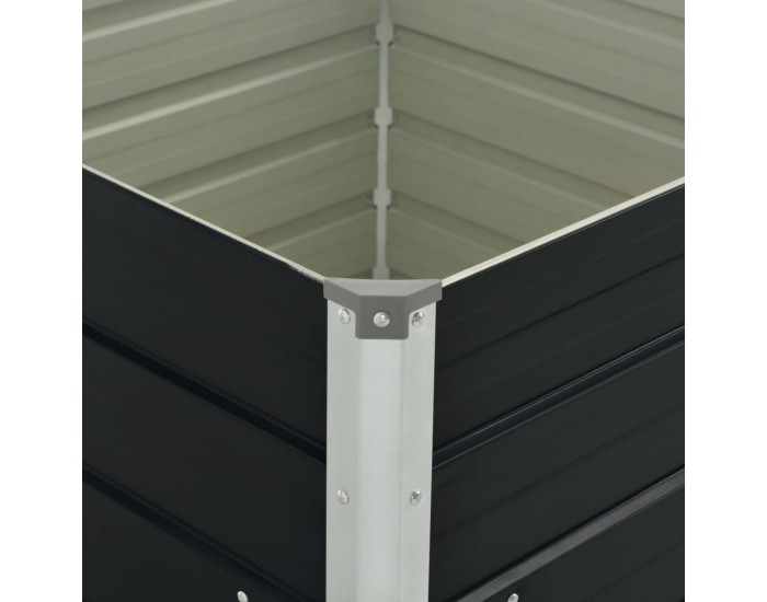 Sonata Повдигната леха, антрацит, 100x100x77 см, поцинкована стомана -