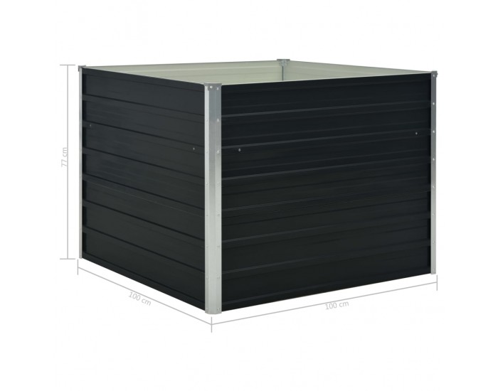 Sonata Повдигната леха, антрацит, 100x100x77 см, поцинкована стомана -