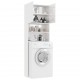 Sonata Шкаф за пералня, бяло със силен гланц, 64x25,5x190 см, ПДЧ -
