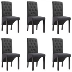 Sonata Трапезни столове, 6 бр, тъмносиви, текстил - Трапезни столове