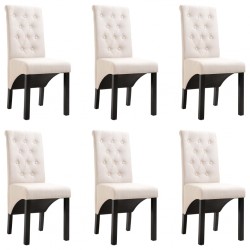 Sonata Трапезни столове, 6 бр, кремави, плат - Трапезни столове