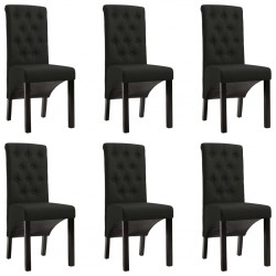 Sonata Трапезни столове, 6 бр, черни, плат - Трапезни столове