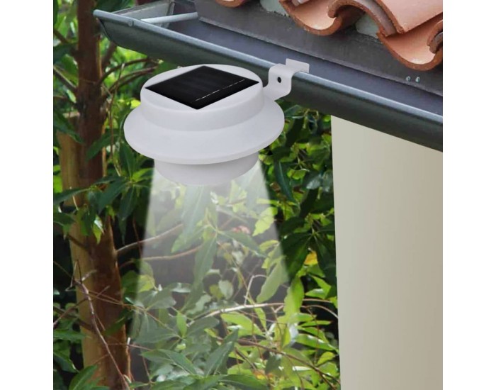 Sonata Градински соларни лампи за ограда, 12 бр, LED, бели -