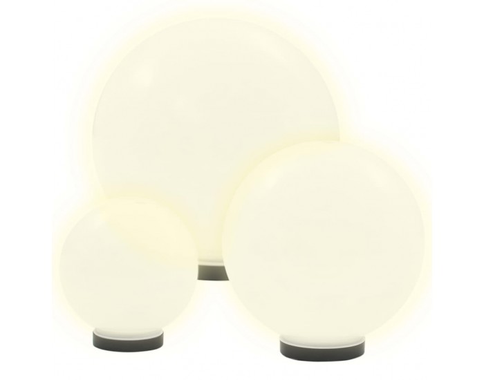 Sonata Градински сфери за LED лампи, 6 бр, 20/30/40 см, PMMA -