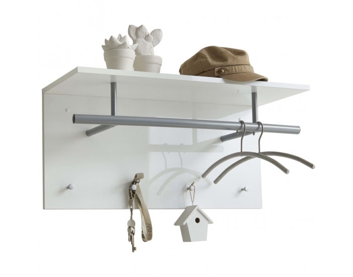 FMD Стенна закачалка за дрехи, 72x29,3x34,5 см, бяла FMD Стенна закачалка за дрехи, 72x29,3x34,5 см, бяла