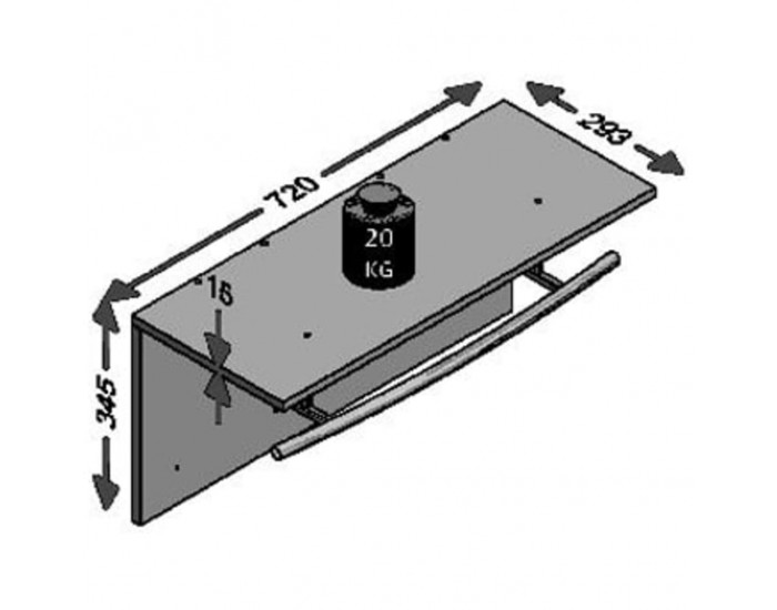 FMD Стенна закачалка за дрехи, 72x29,3x34,5 см, бяла