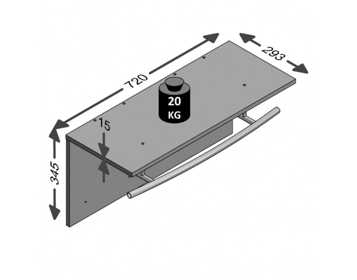 FMD Стенна закачалка за дрехи, 72x29,3x34,5 см, антично кафява