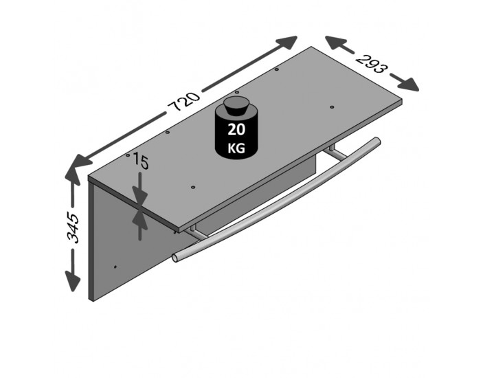FMD Стенна закачалка за дрехи, 72x29,3x34,5 см, бетонно сива