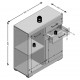 FMD Скрин с 2 врати и 2 чекмеджета, 80x34,9x89,9 см, бетон и бяло