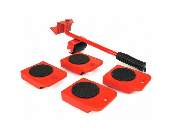 HI Комплект за пренасяне на мебели с колелца, червено и черно HI Комплект за пренасяне на мебели с колелца, червено и черно