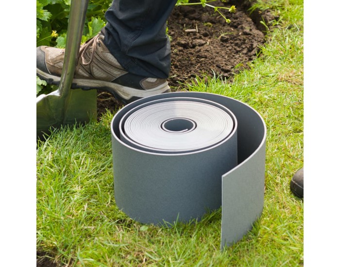 Nature Градинска бордюрна лента, 0,15x10 м, сива