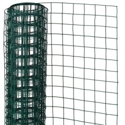Nature Телена мрежа квадрат 1x5 м 13 мм стомана с пластмаса зелена - Градина