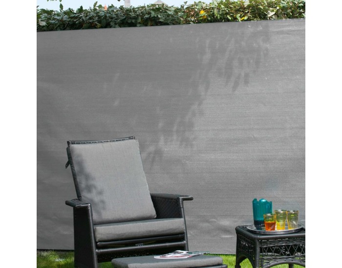 Nature Градинска визуална защита за ограда, PE, 1,2x5 м, сива