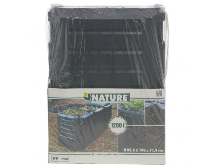 Nature Контейнер за компостиране, 1200 л, черен, 6071483 Nature Контейнер за компостиране, 1200 л, черен, 6071483