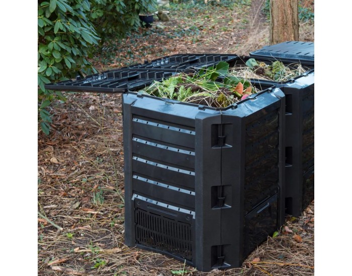 Nature Контейнер за компостиране, 1200 л, черен, 6071483 Nature Контейнер за компостиране, 1200 л, черен, 6071483