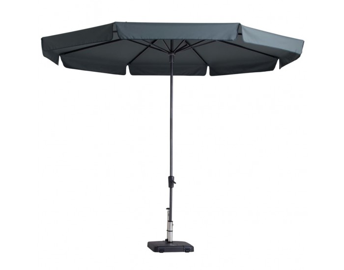 Madison Градински чадър Syros, 350 см, кръгъл, сив, PAC6P014