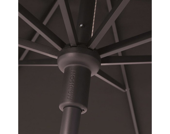 Madison Градински чадър Syros, 350 см, кръгъл, таупе, PAC6P015
