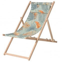 Madison Дървен плажен стол Dotan, синьо и оранжево - Градина
