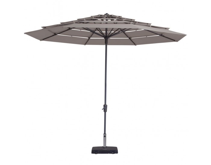 Madison Градински чадър Syros 350 см отворена структура таупе кръгъл