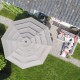 Madison Градински чадър Syros 350 см отворена структура таупе кръгъл