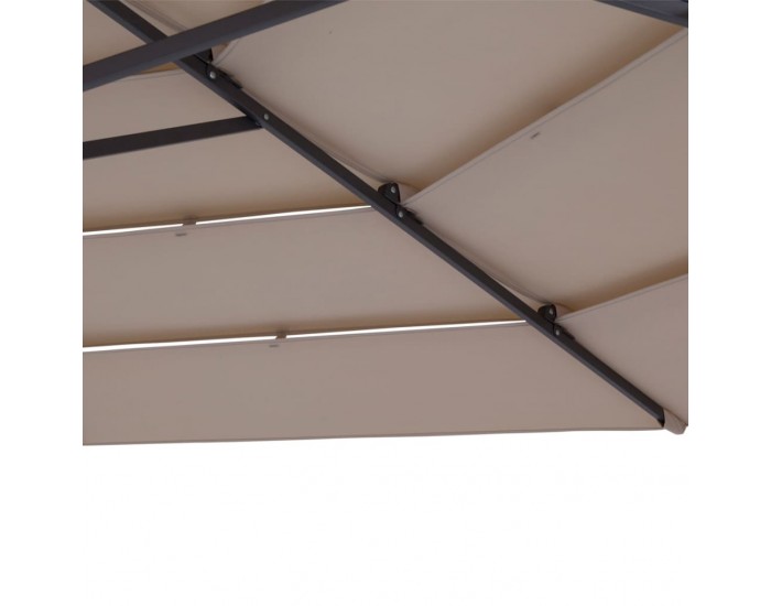 Madison Градински чадър Syros 350 см отворена структура таупе кръгъл