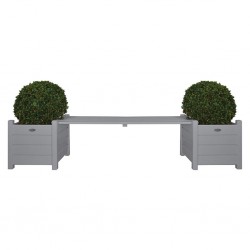 Esschert Design Сандъци за цветя с пейка-мост, сиви, CF33G - Външни съоражения
