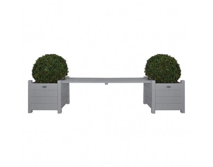 Esschert Design Сандъци за цветя с пейка-мост, сиви, CF33G Esschert Design Сандъци за цветя с пейка-мост, сиви, CF33G