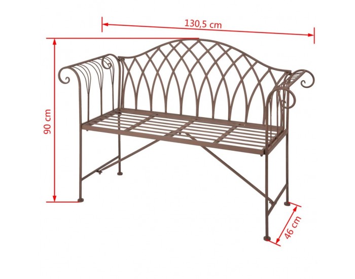 Esschert Design Градинска пейка, метална, староанглийски стил, MF009